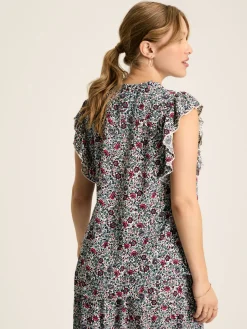 Joules Verity Frill Shoulder Sleeveless Blouse Multi
