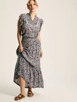 Joules Verity Frill Shoulder Sleeveless Blouse Multi