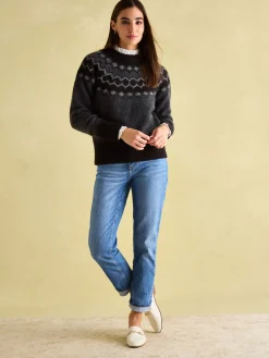Discount Joules Victoria Charcoal Grey Fair Isle Jumper CharcoalGrey