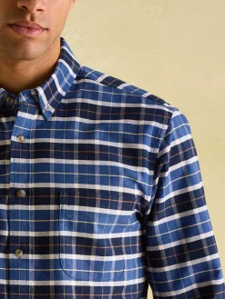 Hot Joules Welford Cotton Check Shirt Blue