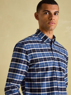 Hot Joules Welford Cotton Check Shirt Blue