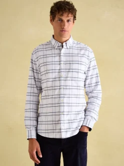 Outlet Joules Welford Cotton Check Shirt White