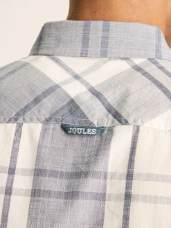 Hot Joules Wilson Checked Classic Fit Short Sleeve Shirt Blue