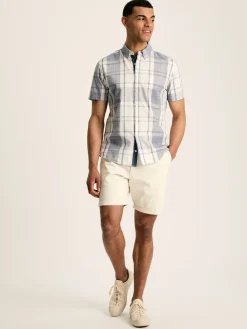 Hot Joules Wilson Checked Classic Fit Short Sleeve Shirt Blue