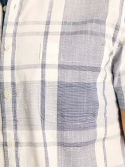 Hot Joules Wilson Checked Classic Fit Short Sleeve Shirt Blue