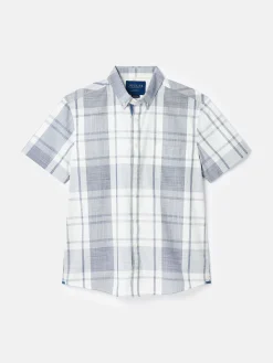Hot Joules Wilson Checked Classic Fit Short Sleeve Shirt Blue