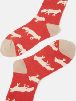 Joules Women's Amble Icon Socks (size 4-8) Red