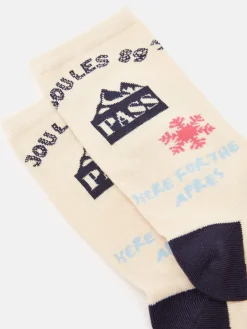 Best Joules Women's Everyday 2 Pack Socks (size 4-8) Cream/Navy