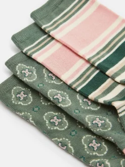 New Joules Women's Everyday Khaki Green 2 Pack Socks (size 4-8) KhakiGreen