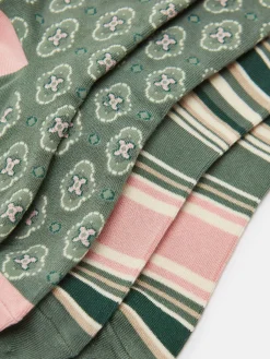 New Joules Women's Everyday Khaki Green 2 Pack Socks (size 4-8) KhakiGreen