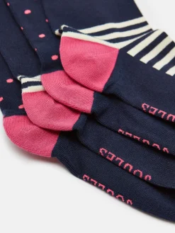 New Joules Women's Everyday 2 Pack Socks (size 4-8) Navy