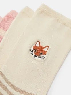 Discount Joules Women's Everyday 2 Pack Socks (size 4-8) Neutral/Blush