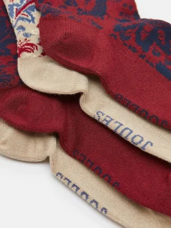 New Joules Women's Everyday 2 Pack Socks (size 4-8) Neutral/Navy