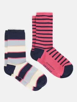 Discount Joules Women's Everyday 2 Pack Socks (size 4-8) Red/Pink