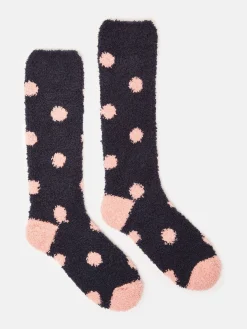 New Joules Women's Fluffy Socks (size 4-8) Pink
