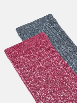 Hot Joules Women's Freya Glitter Socks Navy