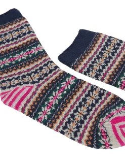 Discount Joules Women's Lucille Fairisle Pattern Socks Navy