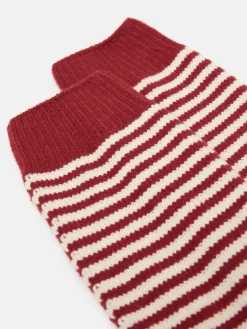 Online Joules Women's Toasty Cosy Striped Socks (size 4-8) Burgundy