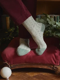 Best Joules Women's Toasty Khaki Green Cosy Geometric Socks (size 4-8) KhakiGreen