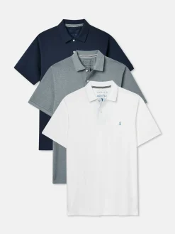 Clearance Joules Woody 3 Pack Cotton Polo Shirts Multi