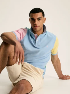 Hot Joules Woody Colourblock Polo Shirt Blue