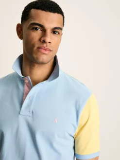 Hot Joules Woody Colourblock Polo Shirt Blue